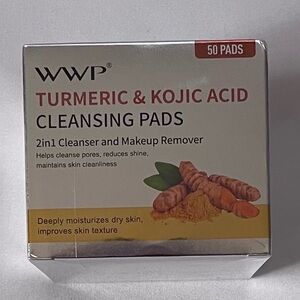 NEW Kojic Acid & Turmeric Cleansing Pads for Face 2 in 1 Makeup Remover 50 pcs